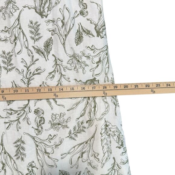 Martha Stewart 2pc Maxi Dress Set S Green Leaf Print Sweater Linen Blend Cottage - Picture 11 of 14